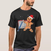 Hockey Goalie Gingerbread Goalkeeper Funny Christm T-shirt (Voorkant)
