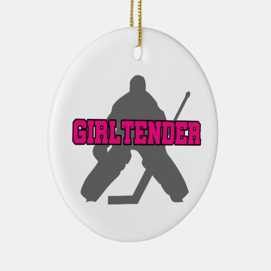 Hockey Goalie Girltender Keramisch Ornament (Rechts)