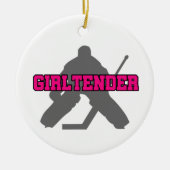 Hockey Goalie Girltender Keramisch Ornament (Voorkant)