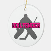 Hockey Goalie Girltender Keramisch Ornament (Links)