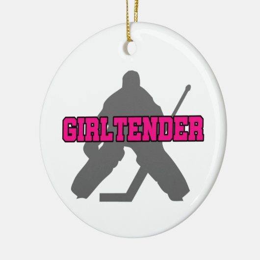 Hockey Goalie Girltender Keramisch Ornament (Links)
