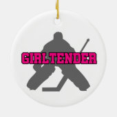 Hockey Goalie Girltender Keramisch Ornament (Achterkant)