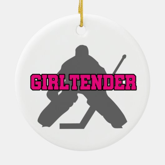 Hockey Goalie Girltender Keramisch Ornament (Achterkant)