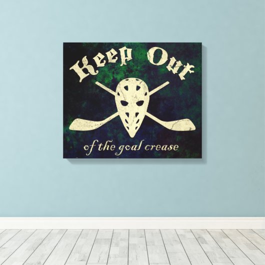 Hockey Goalie Goal Creasen Canvas Afdruk (Insitu (Houten vloer))