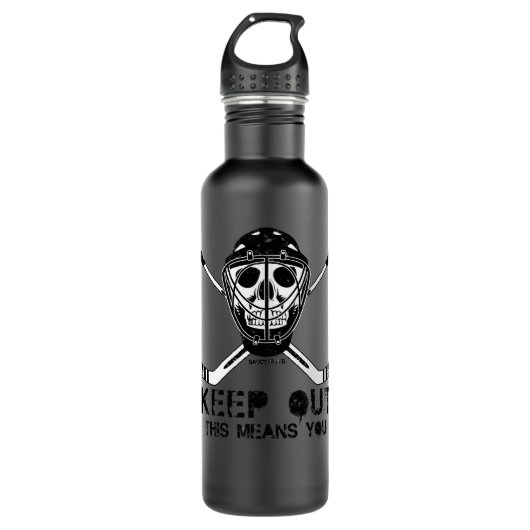 Hockey Goalie Hockey Skull Keep Out 607 player Waterfles (Voorkant)