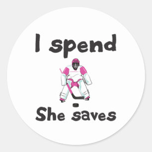 Hockey Goalie Ik Besteed Zij redt Ronde Sticker