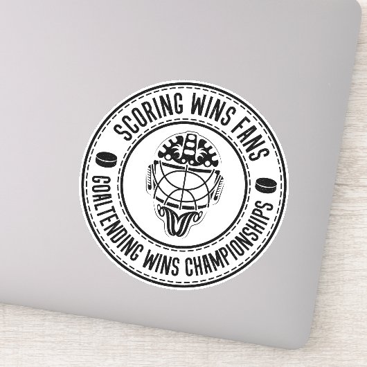 Hockey Goalie Inspirerend Quote Sticker (Detail)