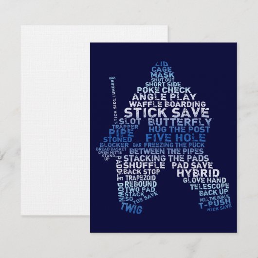 Hockey Goalie Invitaties Kaart (Voorkant / Achterkant)