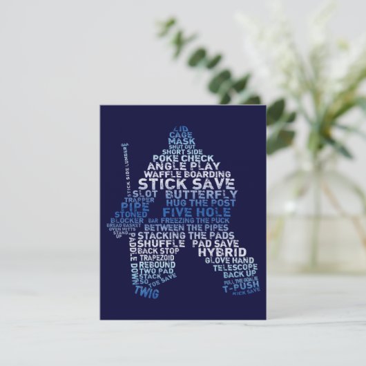 Hockey Goalie Invitaties Kaart (Staand voorkant)