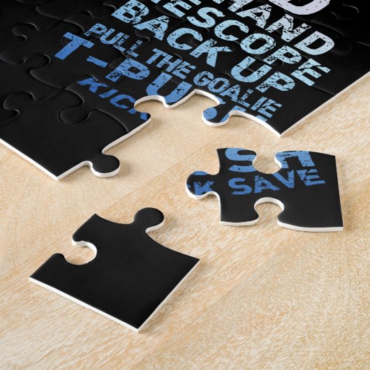 Hockey Goalie Jigzaag Puzzle Legpuzzel (Zijkant)