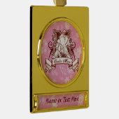 Hockey Goalie Mam Aangepaste kerstversiering Verguld Banner Ornament (Rechts)