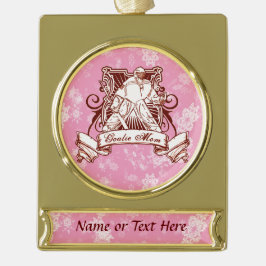 Hockey Goalie Mam Aangepaste kerstversiering Verguld Banner Ornament