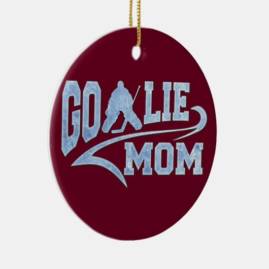 Hockey Goalie mam Athletic Tail Keramisch Ornament (Rechts)