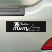 Hockey Goalie mam bumper sticker niet bang zwart (Op auto)