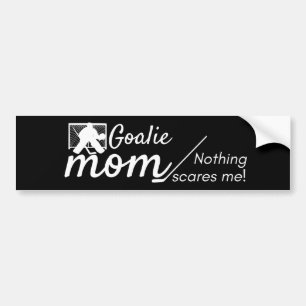 Hockey Goalie mam bumper sticker niet bang zwart
