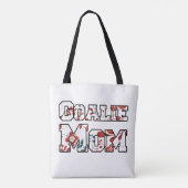 Hockey Goalie mam Red Blue Floral Tote Bag (Achterkant)