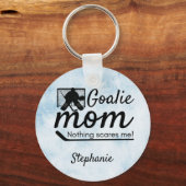 Hockey Goalie Mam Sleutelhanger niet bang blauw ij (Voorkant)