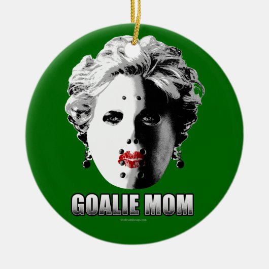 Hockey Goalie mama Keramisch Ornament (Voorkant)