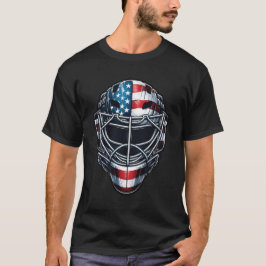 Hockey Goalie Mask 4 juli Amerikaanse vlag VS T-shirt
