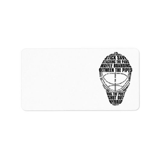 Hockey Goalie Mask Adresetiketten Etiket (Voorkant)