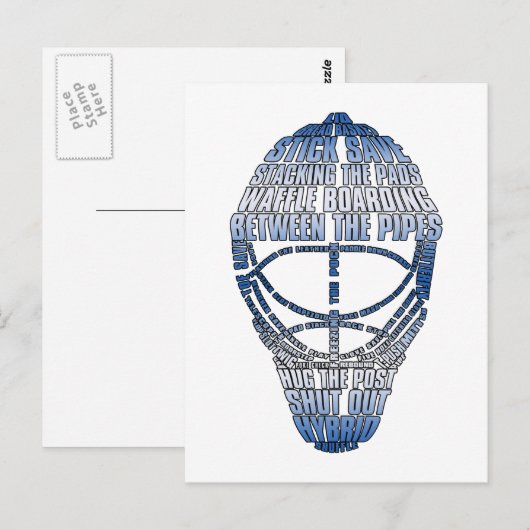 Hockey Goalie Mask Briefkaart (Voorkant / Achterkant)