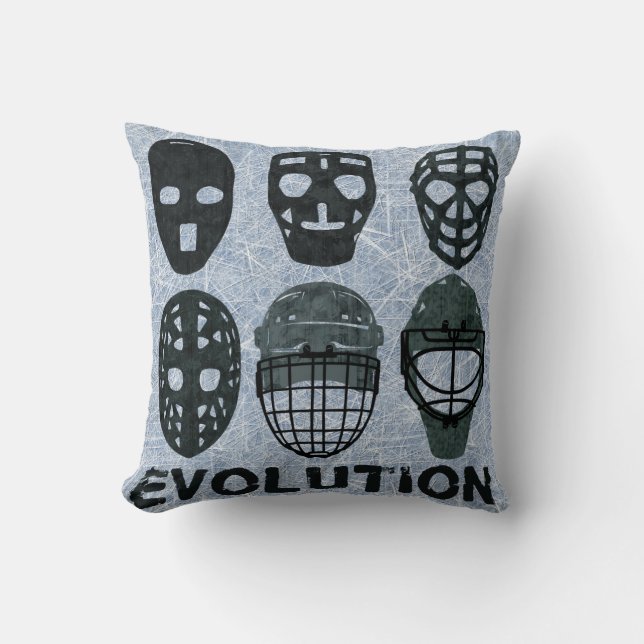 Hockey Goalie Mask Evolution Kussen (Voorkant)