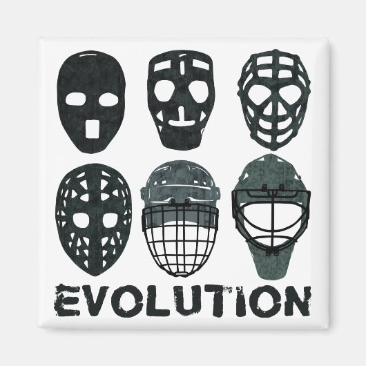 Hockey Goalie Mask Evolution Magneet (Voorkant)