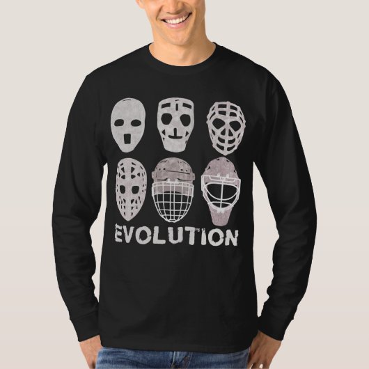 Hockey Goalie Mask Evolution Man T-shirt (Voorkant)