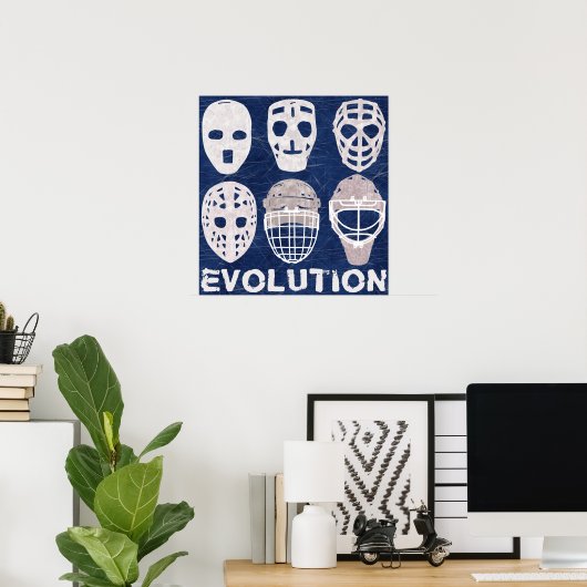 Hockey Goalie Mask Evolution Poster (Thuiskantoor)