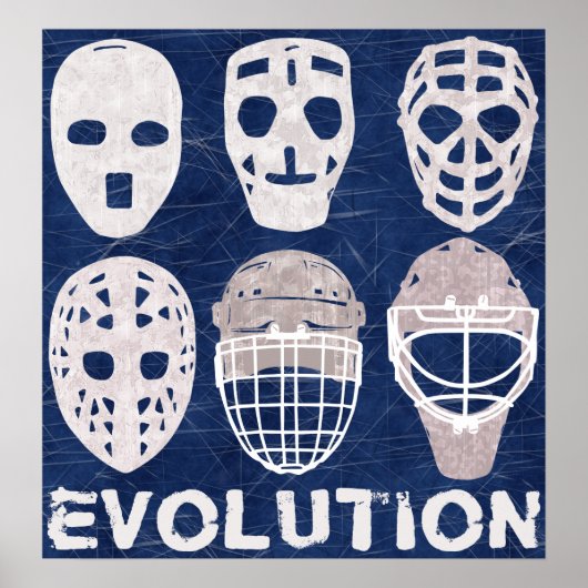 Hockey Goalie Mask Evolution Poster (Voorkant)