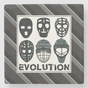 Hockey Goalie Mask Evolution Stone Onderzetter
