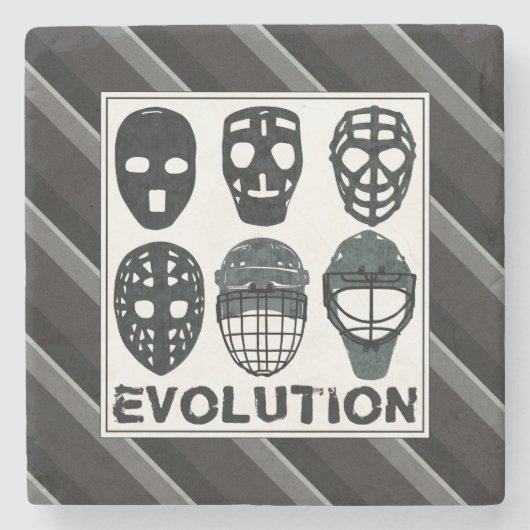 Hockey Goalie Mask Evolution Stone Onderzetter (Voorkant)