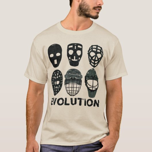 Hockey Goalie Mask Evolution T-shirt (Voorkant)