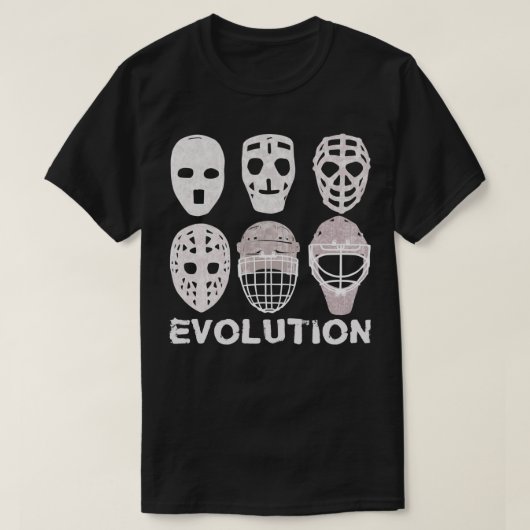 Hockey Goalie Mask Evolution T-shirt (Design voorkant)