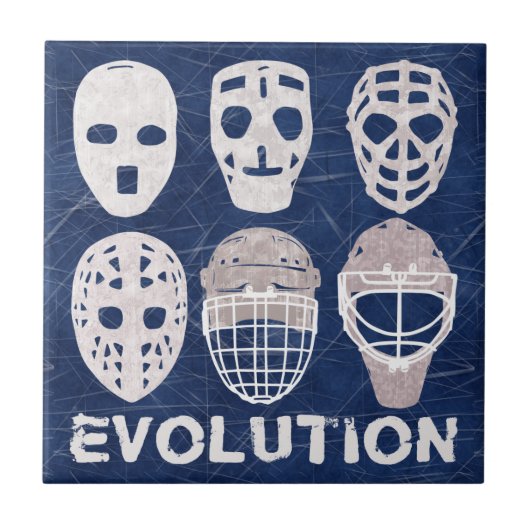 Hockey Goalie Mask Evolution Tegeltje (Voorkant)