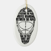 Hockey Goalie Mask Kerstannament Keramisch Ornament (Rechts)