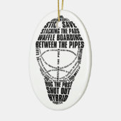 Hockey Goalie Mask Kerstannament Keramisch Ornament (Links)