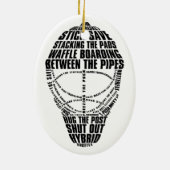 Hockey Goalie Mask Kerstannament Keramisch Ornament (Achterkant)