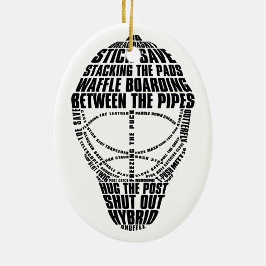 Hockey Goalie Mask Kerstannament Keramisch Ornament (Achterkant)