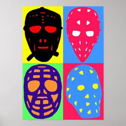 Hockey Goalie Mask Pop Art Poster (Voorkant)