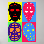 Hockey Goalie Mask Pop Art Poster<br><div class="desc">Koel, kleurrijke ijshockeymaskers met een pop-stijl. Ideaal voor hockeygoalies en fans! Geweldig op een T-shirt, hoes, of op veel geweldige cadeauideeën, zoals mobiele telefoons, laptop- en voethoezen, schorten, mokken, tassen en meer. U kunt om het even welk ontwerp aanpassen, door uw eigen tekst toe te voegen, of het formaat van...</div>