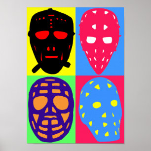 Hockey Goalie Mask Pop Art Poster