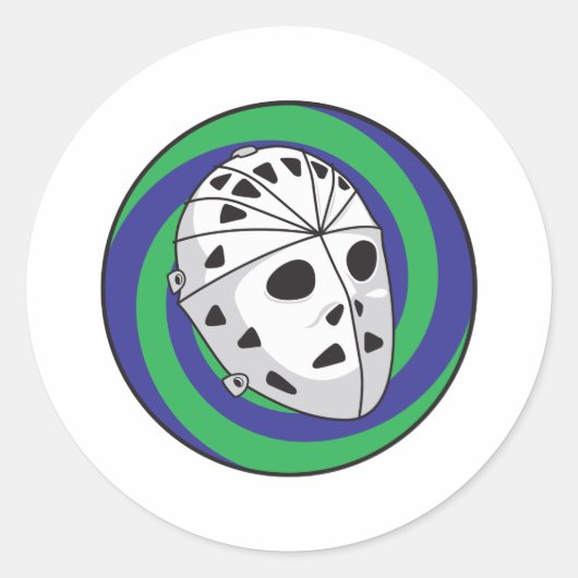 hockey goalie mask ronde sticker (Voorkant)