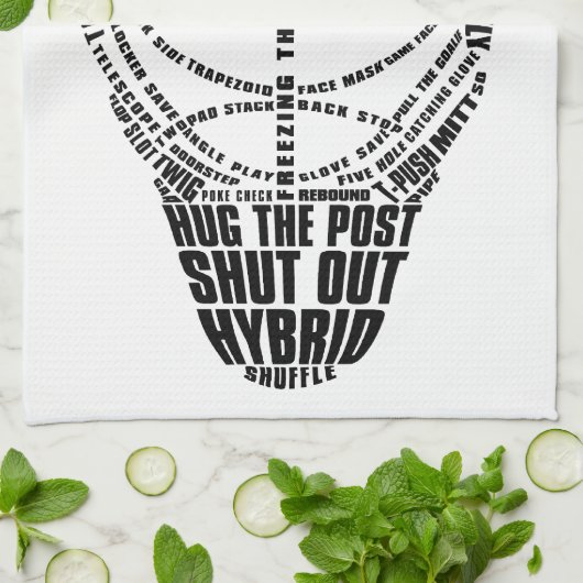 Hockey Goalie Mask Typography Kitchen Towel Theedoek (Gevouwen)