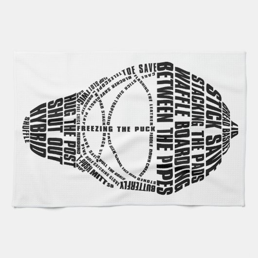 Hockey Goalie Mask Typography Kitchen Towel Theedoek (Horizontaal)