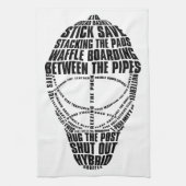 Hockey Goalie Mask Typography Kitchen Towel Theedoek (Verticaal)