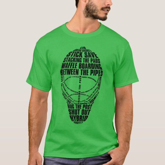 Hockey Goalie Mask Word Art T-shirt (Voorkant)