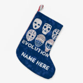 Hockey Goalie Maskers Evolutie Kerst Stocking Kleine Kerstsok (Voorkant (Hangend))