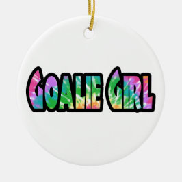 Hockey Goalie Meisje Tie Dye Keramisch Ornament