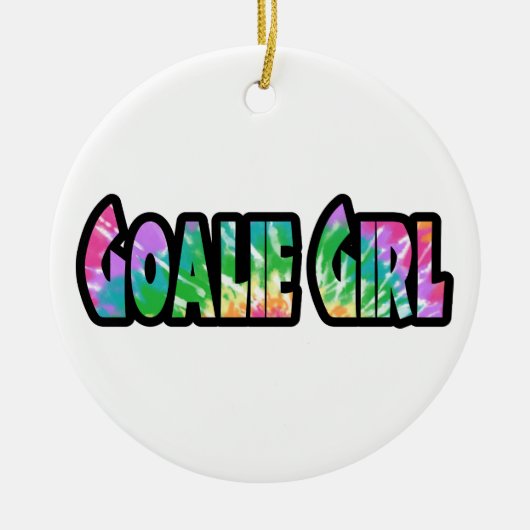 Hockey Goalie Meisje Tie Dye Keramisch Ornament (Voorkant)